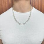 7.5 mm wide solid cuban chain in 925 sterling silver tight and thick links.