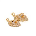 14k Lion Head Pendant With Cz Stones In - 2 Sizes - Image 3