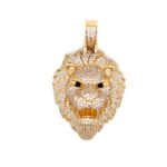 14k Lion Head Pendant With Cz Stones In - 2 Sizes - Image 5