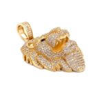 14k Lion Head Pendant With Cz Stones In - 2 Sizes - Image 4