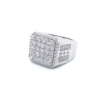 925 Silver Square Ring Iced Out - SR0045