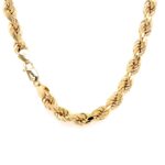 9k Yellow Gold Semi Solid Diamond Cut Rope Chain - 7 mm - Image 2