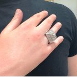 Pyramid ring in sterling silver 925 solid with cz cubic zirconi stones. The ring heavy weight and availalble in different sizes.