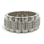925 Sterling Silver Band Iced Out - SR00040