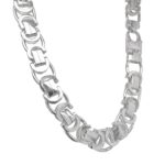 925 sterling silver Flat byzantine chain 12 mm wide for men, Top Boy Netflix style Jamie chain solid Italian made.
