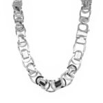 925 sterling silver Flat byzantine chain 12 mm wide for men, Top Boy Netflix style Jamie chain solid Italian made.