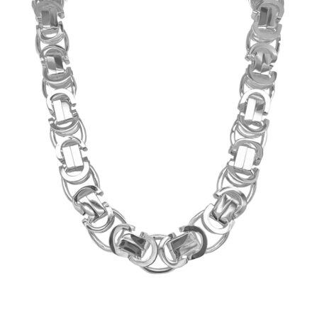 925 sterling silver Flat byzantine chain 12 mm wide for men, Top Boy Netflix style Jamie chain solid Italian made.
