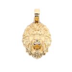 14k Yellow Gold Detailed Lion Head Pendant - Image 2
