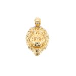 14k Yellow Gold Detailed Lion Head Pendant - Image 3