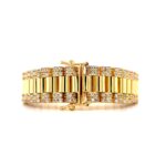 9k Rolex Inspired Bracelet With Stones - 14 mm - Image 2