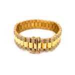 9k Rolex Inspired Bracelet With Stones - 14 mm