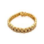 9k Yellow Gold Rolex Inspired Bracelet Fully Stone Set - 8 mm - Image 3