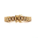 9k Yellow Gold Rolex Inspired Bracelet Fully Stone Set - 8 mm - Image 2