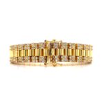 9k Rolex Inspired Bracelet With Stones - 12 mm - Image 3