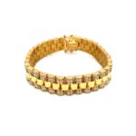 9k Rolex Inspired Bracelet With Stones - 12 mm - Image 2