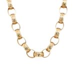 9k Yellow Gold Oval Patterned Belcher Chain - 10 mm