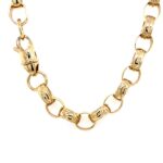 9k Yellow Gold Oval Patterned Belcher Chain - 10 mm - Image 2