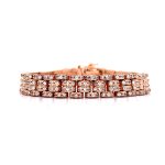 9k Rose Gold Rolex Inspired Bracelet Fully Stone Set - 8 mm