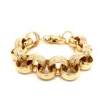 9k Yellow Gold Patterned Belcher Bracelet - 16 mm