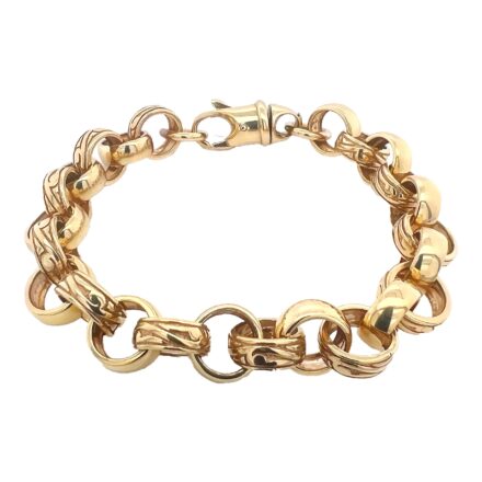Italian Belcher Bracelets in 9k yellow gold, 11 mm wide and available in 2 lengths