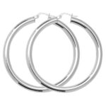 Silver Plain Hoop Earrings - Image 3