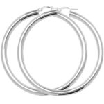 Silver Plain Hoop Earrings - Image 4
