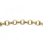 Luxurious 9k yellow gold patterned oval-shaped belcher bracelet featuring 10 mm engraved links with a polished finish, secured with a sturdy clasp, perfect for both casual and formal wear.