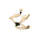 9k Yellow Gold Solid Road Runner Pendant - Image 2