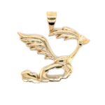 9k Yellow Gold Solid Road Runner Pendant