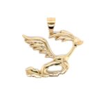 9k Yellow Gold Solid Road Runner Pendant - Image 3