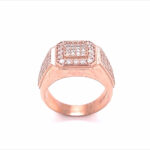 Mens VS1 Diamond Rose Gold Signet Ring - 1.19 ct - Image 2