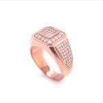 Mens VS1 Diamond Rose Gold Signet Ring - 1.19 ct - Image 3