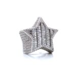 Sterling Silver 925 Baguette Star Ring Iced Out - SR0048 - Image 3