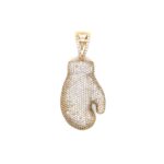 14k Boxing Glove Pendant With Cz Stones