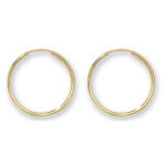 9k Yellow Gold Plain Sleepers Hoop in 9 Sizes - 1.5 mm - Image 4