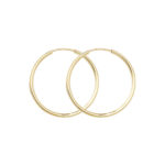 9k Yellow Gold Plain Sleepers Hoop in 9 Sizes - 1.5 mm - Image 5