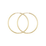 9k yellow gold solid hoop sleepers hoops for men women and kids 2 mm wide in all sizes.