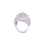 925 Sterling Silver Iced Out Hexagon Ring - SR0050 - Image 2