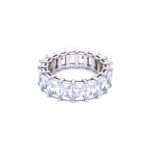 925 Sterling Silver Iced Out Baguette Ring - SR00049 - Image 3