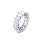 925 Sterling Silver Iced Out Baguette Ring - SR00049 - Image 2