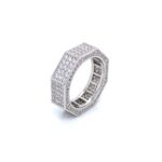 Sterling Silver Iced Out Octagon Ring - SR0053