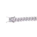 925 Sterling Silver Baguette Cuban Bracelet - 8 mm - Image 2