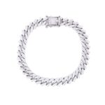 925 Sterling Silver Squared Iced Out Cuban Bracelet - 8 mm