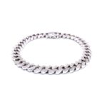 925 Sterling Silver Squared Iced Out Cuban Bracelet - 8 mm - Image 3