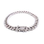 925 Sterling Silver Baguette Cuban Bracelet - 8 mm - Image 4