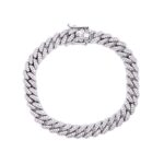 925 Sterling Silver Iced Out Cuban Bracelet - 8 mm