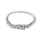 925 Sterling Silver Iced Out Cuban Bracelet - 8 mm - Image 3