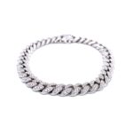 925 Sterling Silver Iced Out Cuban Bracelet - 8 mm - Image 2