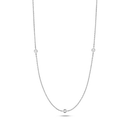 9k white gold 0.21 ct diamond necklace for women.