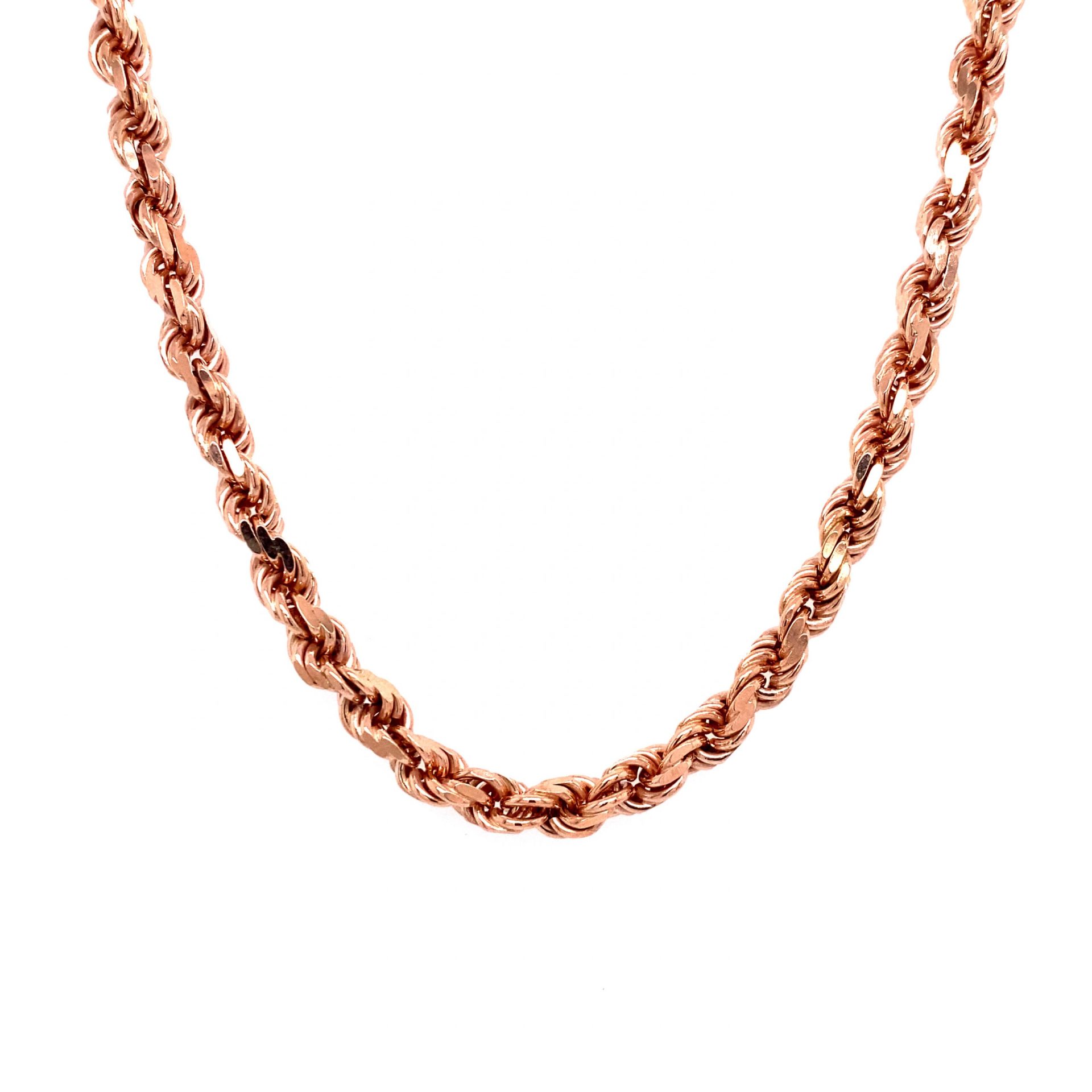 thumbnail image 2 of 14K White Gold 2.5mm Diamond Cut Rope Chain Necklace - 22" Length For Men/Women 2 of 4